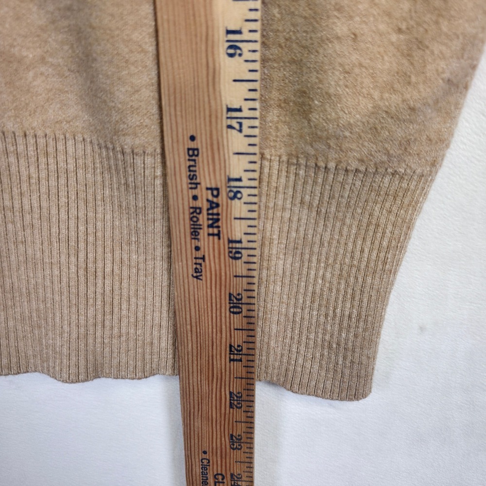 Andrew Marc Cardigan Womens XS Beige Turtleneck Ribbed Knit Minimalist‎ Layering - Picture 6 of 13